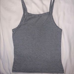 Brandy Melville Cropped Tank Top Size XS Black & White Striped